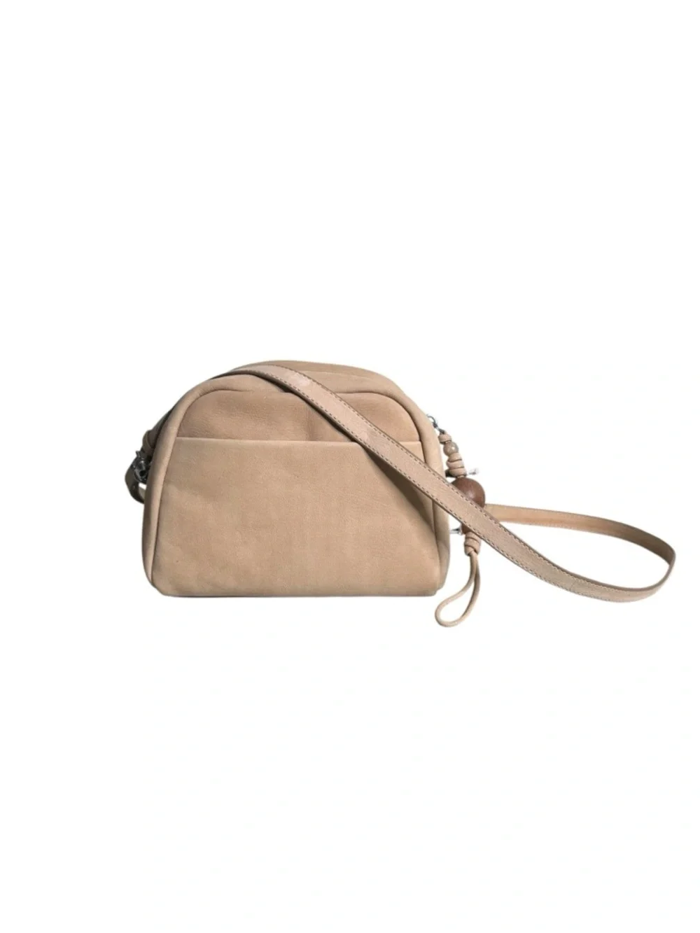 Lucky Brand Kata Genuine Leather Crossbody Bag Dusty Sand with Beaded Tassel